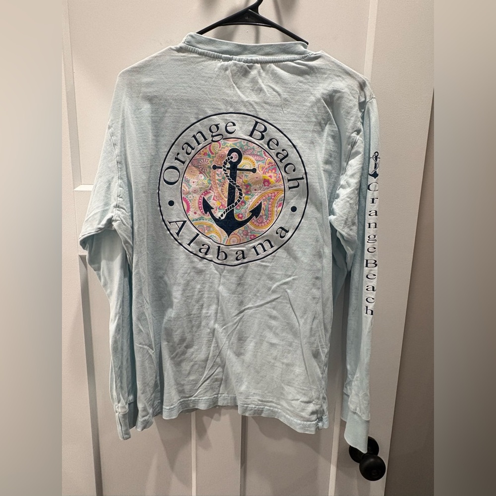 Light Blue Anchor Long Sleeve Tee